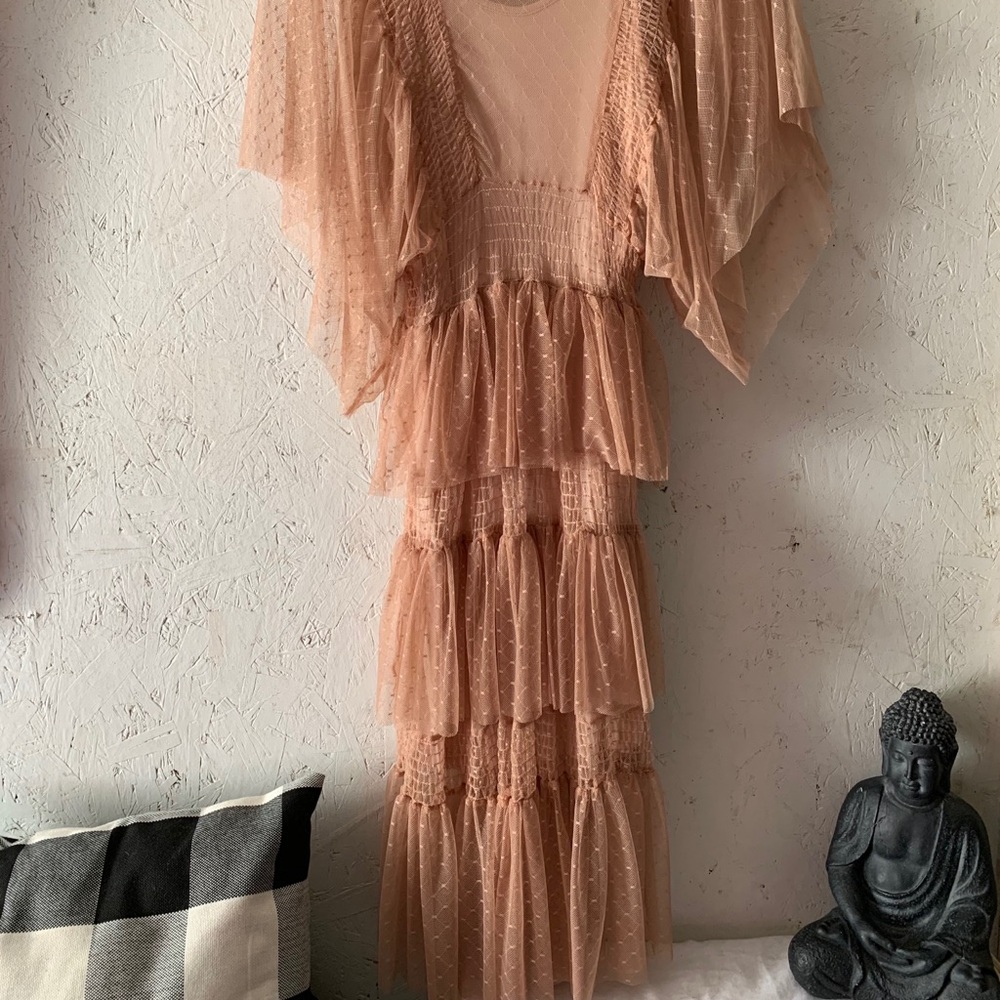 Crow Cloth Romantic Boho Rose Lace Vintage Dress M